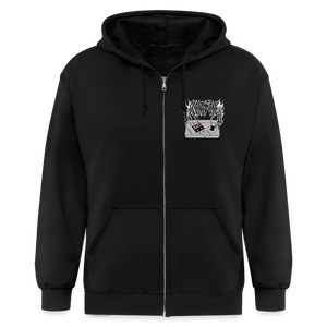 Scone Bone Zip Hoodie - B&W - black