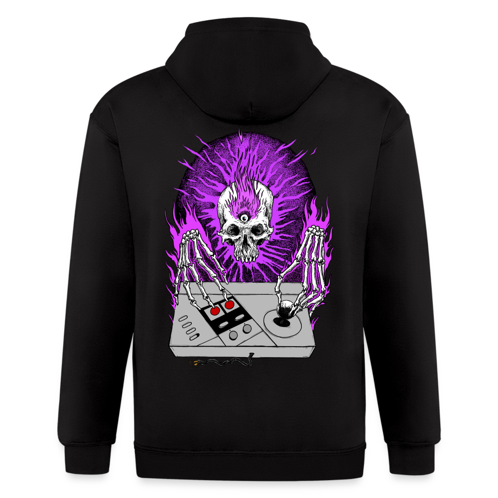 Scone Bone Zip Hoodie - Purple - black