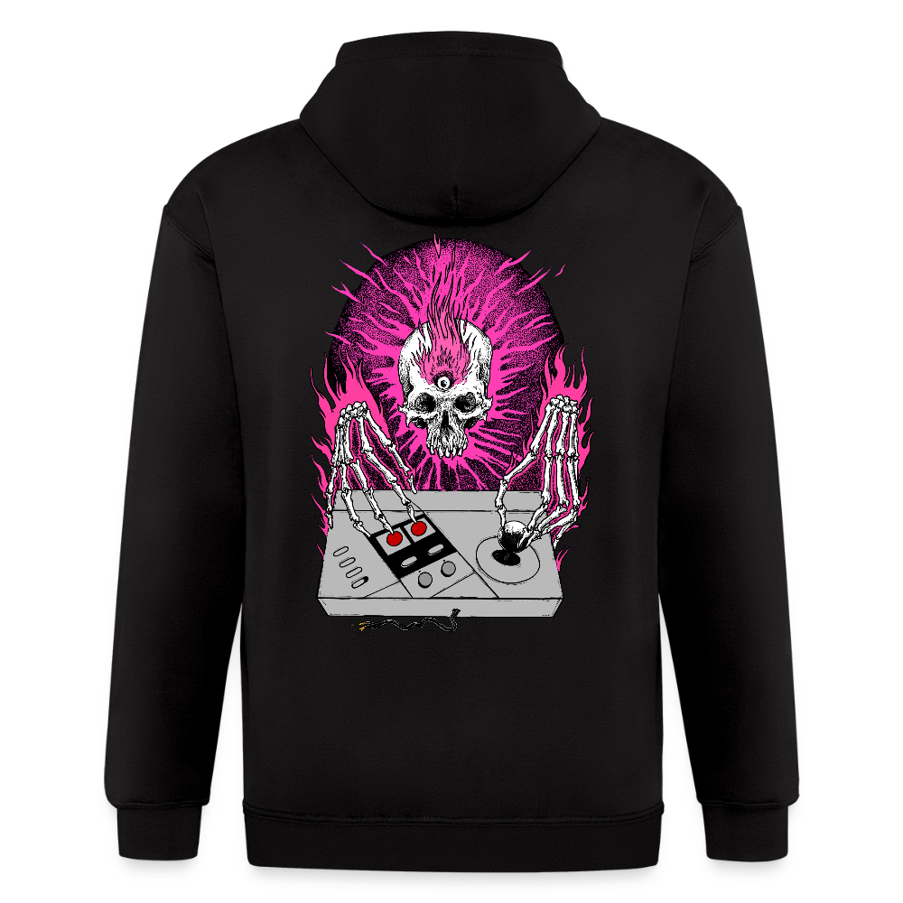Scone Bone Zip Hoodie - Pink - black